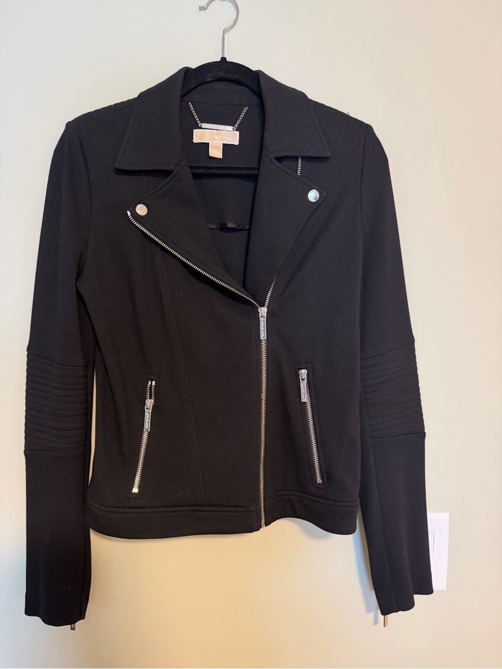 MICHAEL Michael Kors Black Asymmetrical Moto Jacket